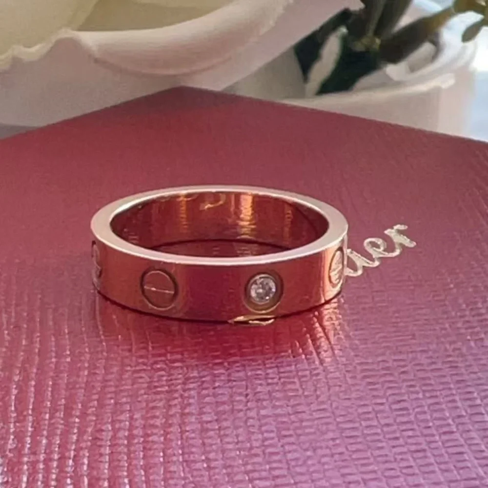 Cartier Rose Gold Ring with Diamonds size48 - Picture 4 of 5